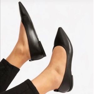 Everlane Black The 40 Hour pointed toe leather flats